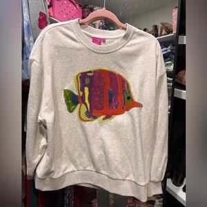 QUEEN OF SPARKLES Vibrant Fish Sweatshirt